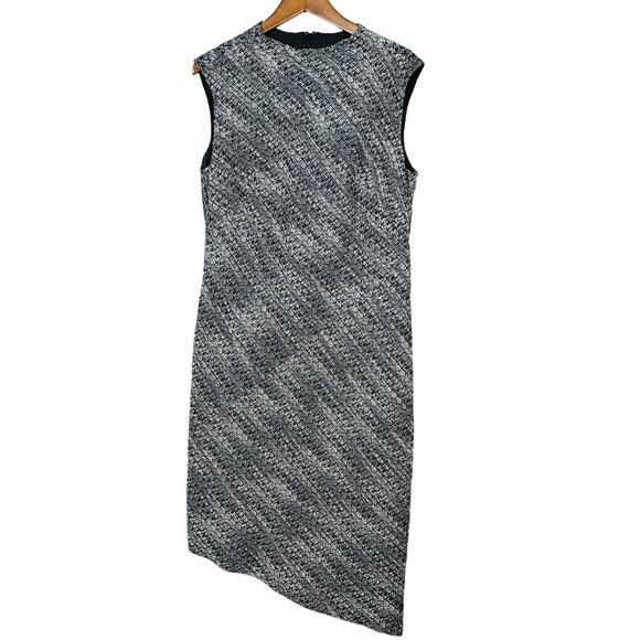 Banana Republic Mock Neck Woven Sheath Dress Career Casual BLue White - 14 - Picture 1 of 5